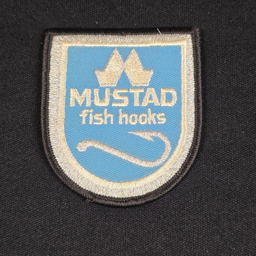 MUSTAD Fish Hooks Patch Iron-On Fishing Tackle